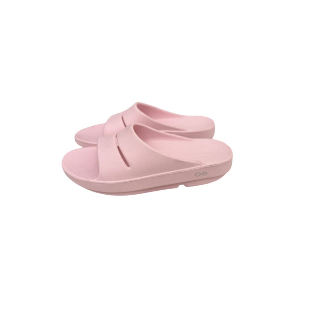OOFOS OOahh Sandal Pink Slip On Recovery Slides Women's 7